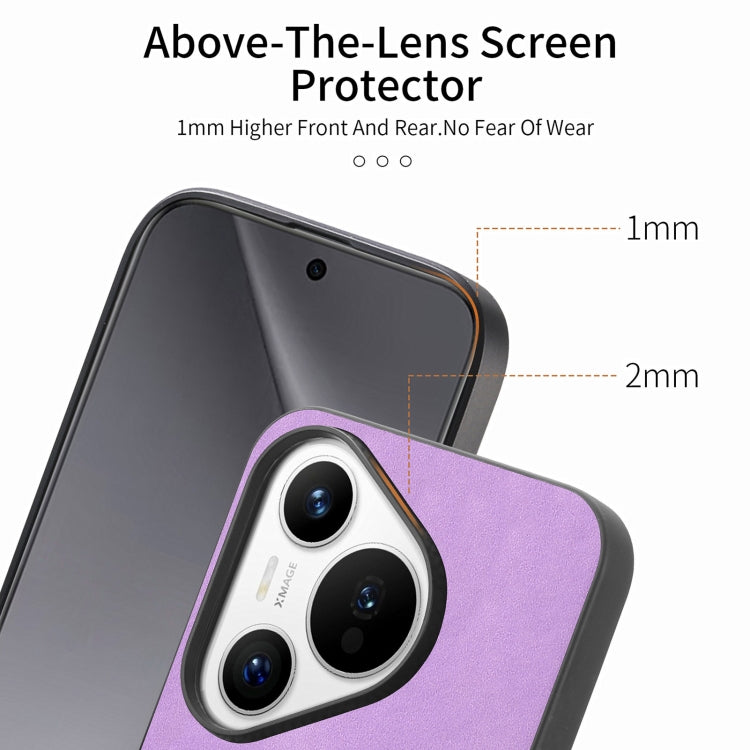 For Huawei Pura 70 Pro Solid Color Retro Magsafe PU Back Cover Phone Case(Purple) - Huawei Cases by PMC Jewellery | Online Shopping South Africa | PMC Jewellery | Buy Now Pay Later Mobicred