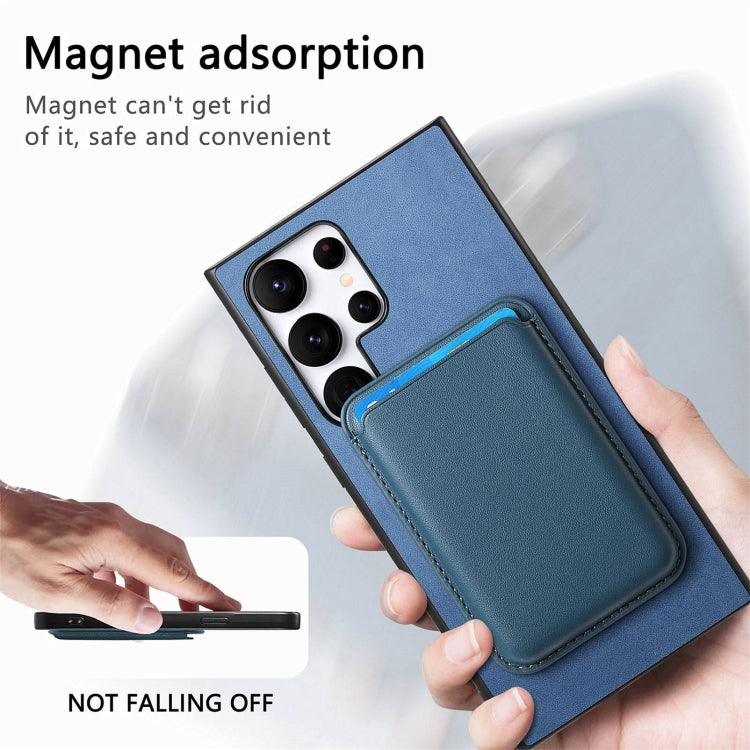 For Samsung Galaxy S25 Ultra 5G Retro Magsafe Card Bag PU Back Cover Phone Case(Blue) - Galaxy S25 Ultra 5G Cases by PMC Jewellery | Online Shopping South Africa | PMC Jewellery | Buy Now Pay Later Mobicred