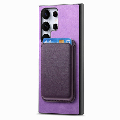 For Samsung Galaxy S25 Ultra 5G Retro Magsafe Card Bag PU Back Cover Phone Case(Purple) - Galaxy S25 Ultra 5G Cases by PMC Jewellery | Online Shopping South Africa | PMC Jewellery | Buy Now Pay Later Mobicred