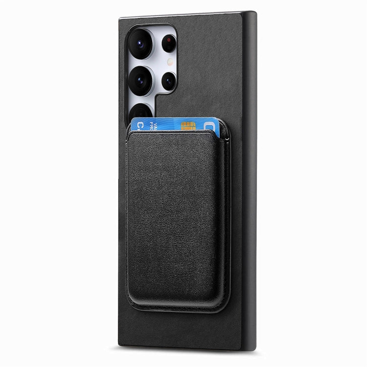 For Samsung Galaxy S25 Ultra 5G Retro Magsafe Card Bag PU Back Cover Phone Case(Black) - Galaxy S25 Ultra 5G Cases by PMC Jewellery | Online Shopping South Africa | PMC Jewellery | Buy Now Pay Later Mobicred
