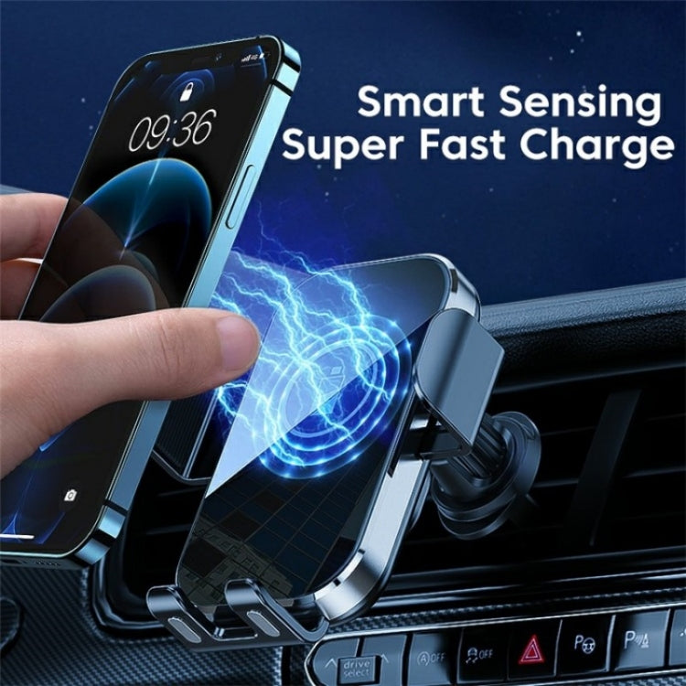 X10 15W Wireless Fast Charging Car Phone Navigation Holder(黑色) - Wireless Charger Holders by PMC Jewellery | Online Shopping South Africa | PMC Jewellery | Buy Now Pay Later Mobicred