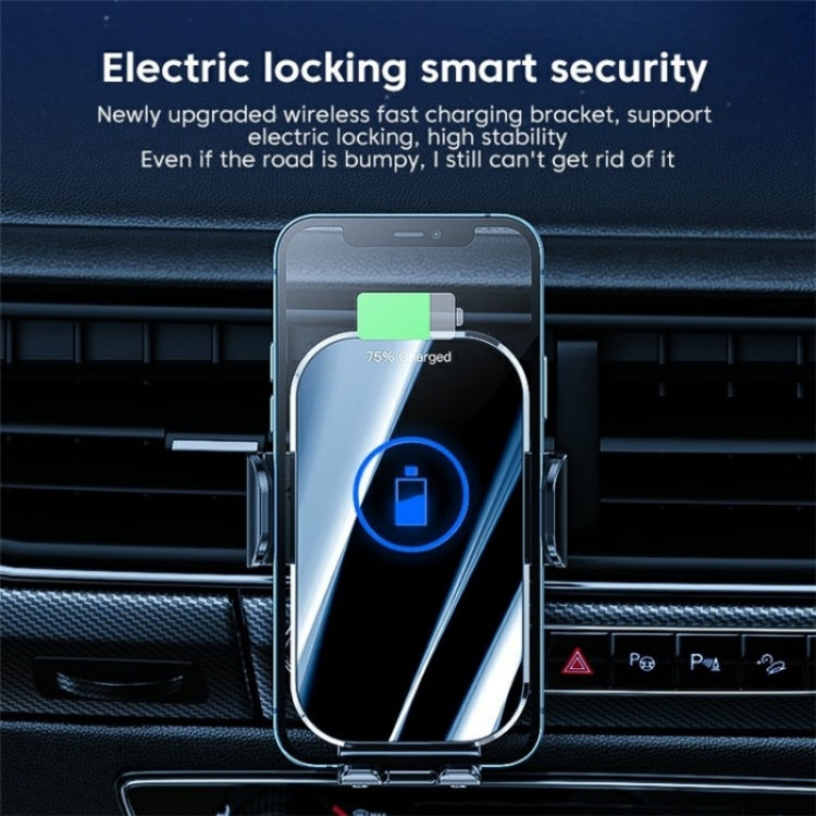 X10 15W Wireless Fast Charging Car Phone Navigation Holder(Silver) - Wireless Charger Holders by PMC TechLife | Online Shopping South Africa | PMC TechLife | Buy Now Pay Later Mobicred