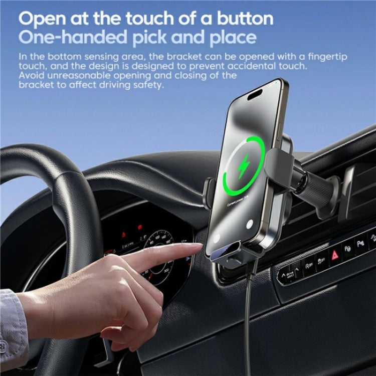 X10s Car Air Vent Hook 66W High Power Intelligent Induction Wireless Charger(Silver) - Wireless Charging Pads by PMC TechLife | Online Shopping South Africa | PMC TechLife | Buy Now Pay Later Mobicred
