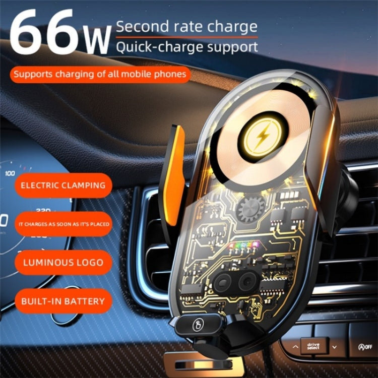 C23 66W Car Air Vent Phone Holder Wireless Charger(Grey) - Wireless Charger Holders by PMC TechLife | Online Shopping South Africa | PMC TechLife | Buy Now Pay Later Mobicred