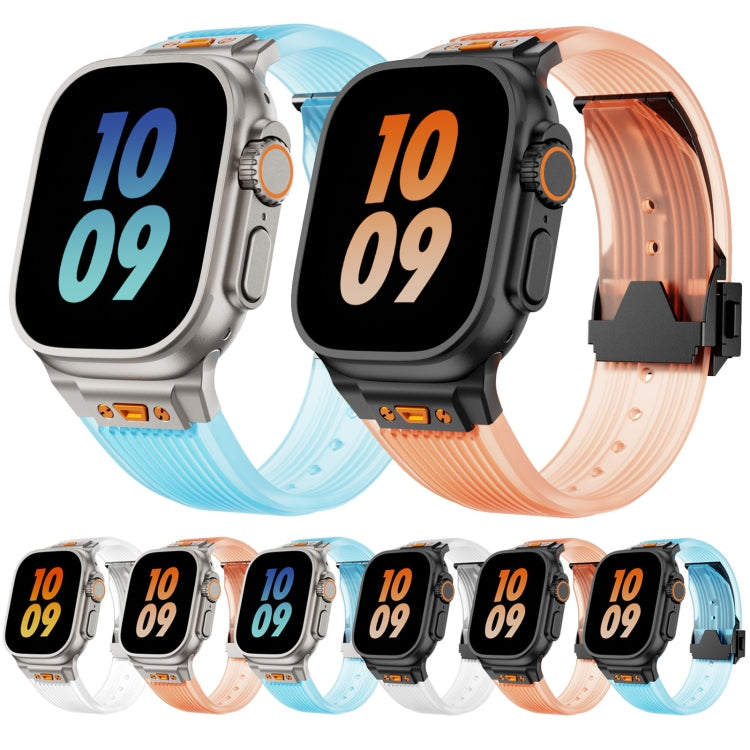 For Apple Watch SE 2023 44mm Transparent Silicone Watch Band(Black Transparent) - free shipping - PMC TechLife - Order now!