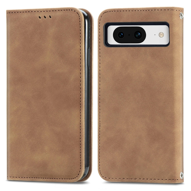 For Google Pixel 9 Retro Skin Feel Magnetic Flip Leather Phone Case(Brown) - Google Cases by PMC Jewellery | Online Shopping South Africa | PMC Jewellery | Buy Now Pay Later Mobicred