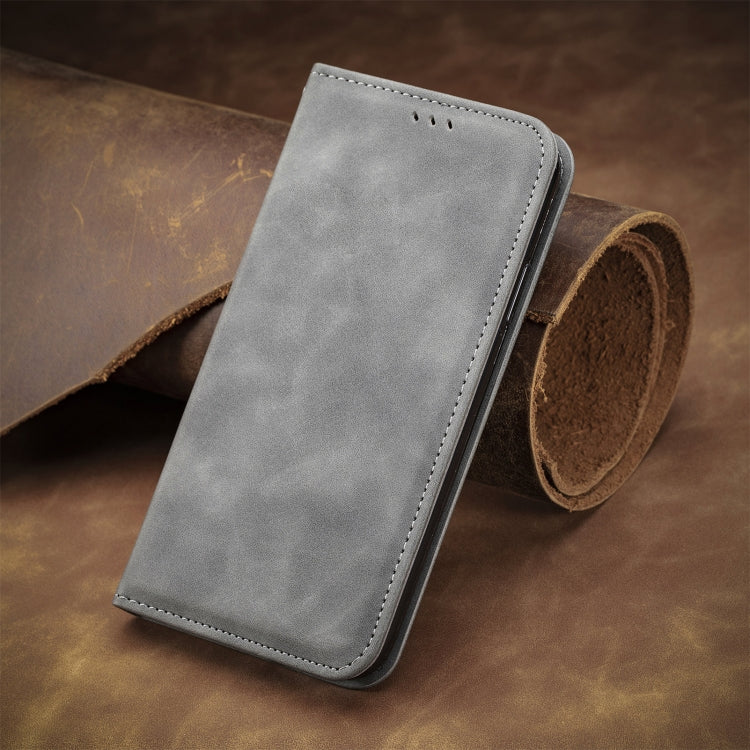 For Honor Magic6 Pro Retro Skin Feel Magnetic Flip Leather Phone Case(Grey) - Honor Cases by PMC Jewellery | Online Shopping South Africa | PMC Jewellery | Buy Now Pay Later Mobicred