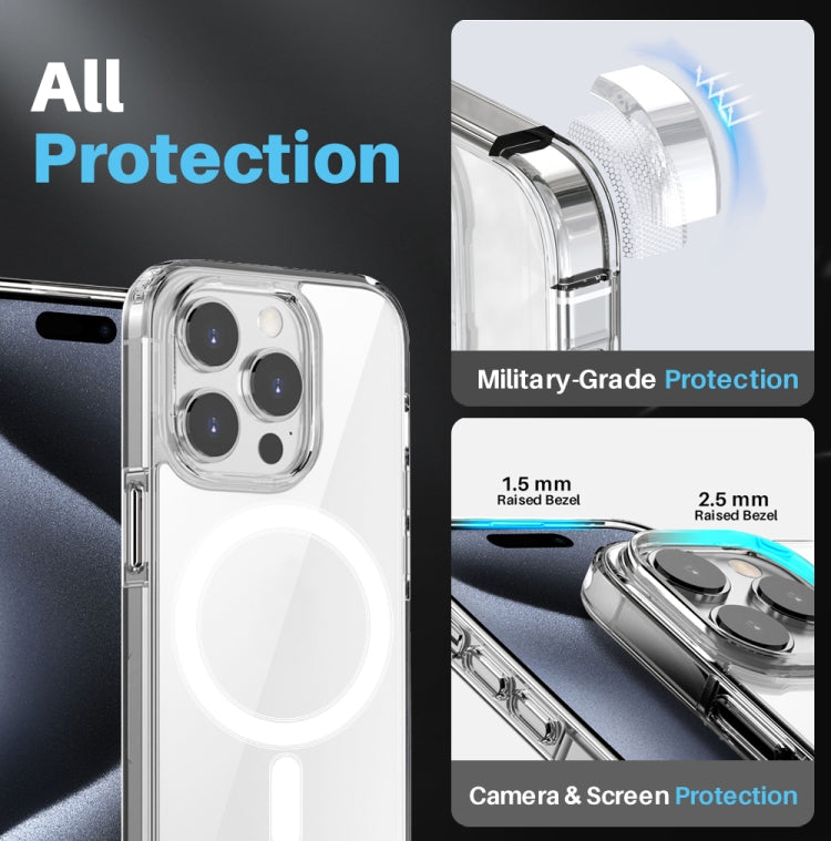 For iPhone 15 Pro Max NORTHJO 3 in 1 Magsafe Clear Phone Case with Screen Film + Rear Lens Film - iPhone 15 Pro Max Cases by NORTHJO | Online Shopping South Africa | PMC Jewellery | Buy Now Pay Later Mobicred