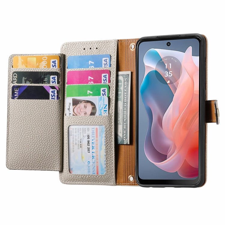 For Motorola Moto G Play 2024 Love Zipper Lanyard Leather Phone Case(Gray) - Motorola Cases by PMC Jewellery | Online Shopping South Africa | PMC Jewellery | Buy Now Pay Later Mobicred