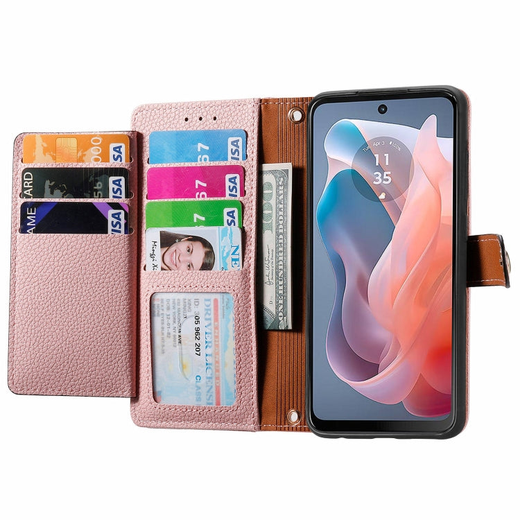 For Motorola Moto G Play 2024 Love Zipper Lanyard Leather Phone Case(Pink) - Motorola Cases by PMC Jewellery | Online Shopping South Africa | PMC Jewellery | Buy Now Pay Later Mobicred