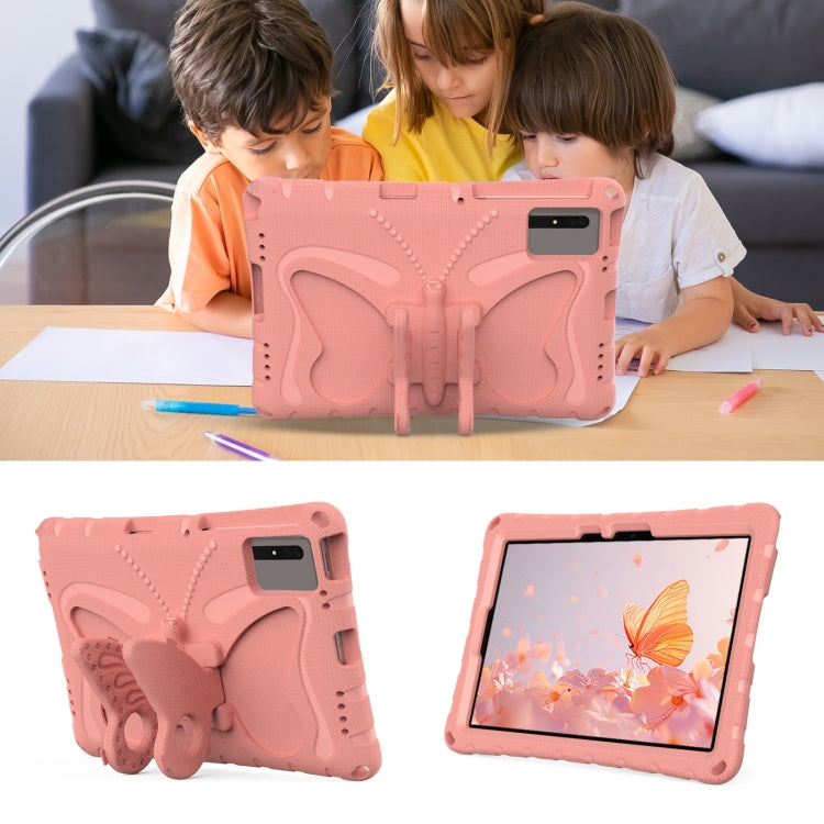 For Samsung Galaxy Tab S9 11 X710 Butterfly Bracket EVA Shockproof Tablet Case(Pink Orange) - Other Galaxy Tab PC by PMC Jewellery | Online Shopping South Africa | PMC Jewellery | Buy Now Pay Later Mobicred