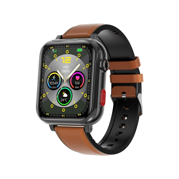 G18 1.83 inch Color Screen Smart Watch Leather Strap, Support  Noninvasive Blood Sugar / Uric Acid(Brown) - Smart Watches by PMC TechLife | Online Shopping South Africa | PMC TechLife | Buy Now Pay Later Mobicred