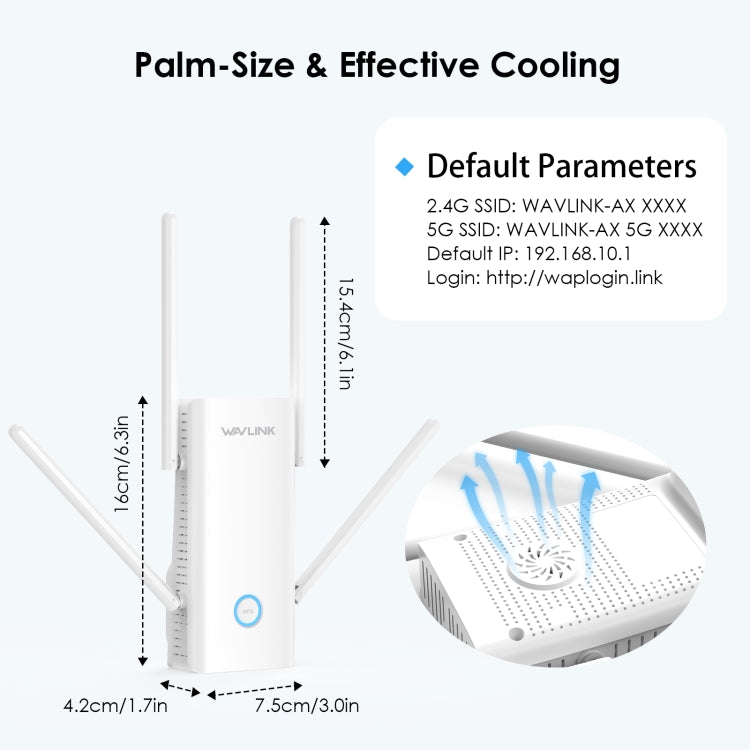 Wavlink WN583AX3 AX3000 Dual Band WiFi Repeater/AP/Router/Mesh Mode WiFi Extender, Plug:AU Plug - free shipping - PMC Jewellery - Order now!