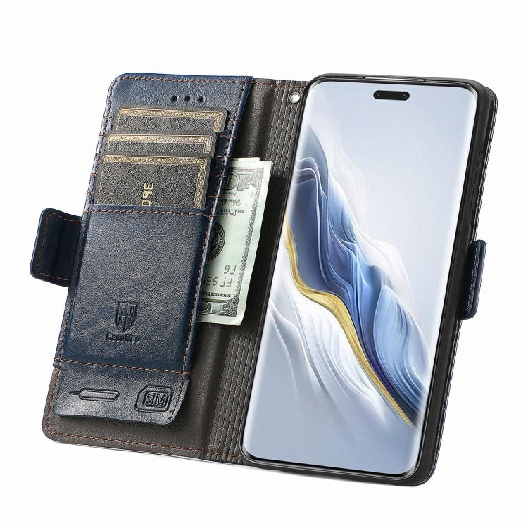 For Honor Magic6 Pro CaseNeo Splicing Dual Magnetic Buckle Leather Phone Case(Blue) - Honor Cases by PMC Jewellery | Online Shopping South Africa | PMC Jewellery | Buy Now Pay Later Mobicred