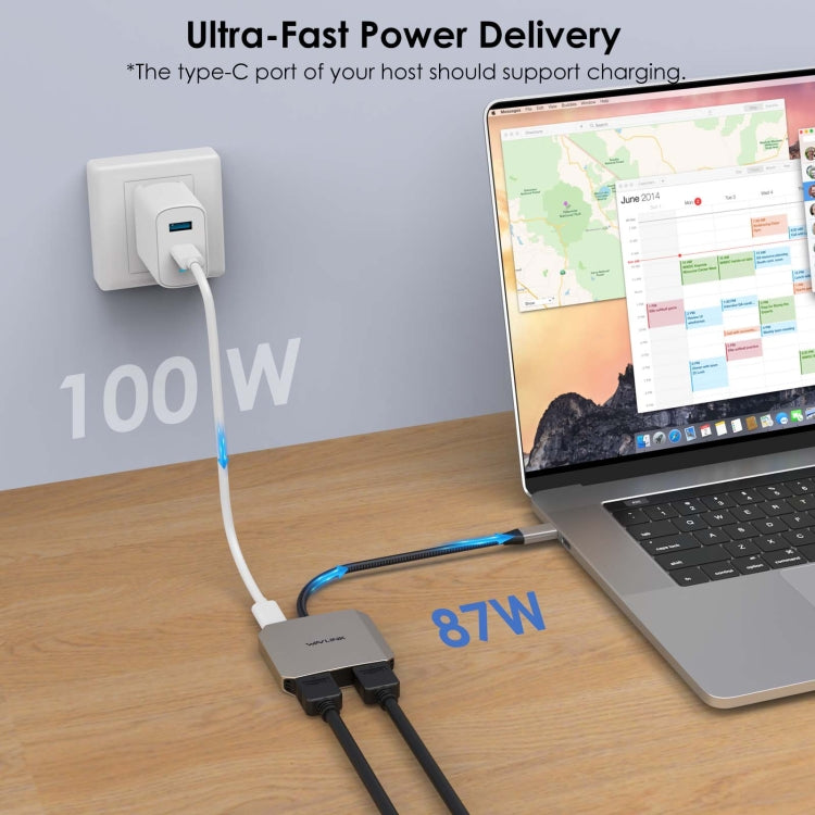 WAVLINK WL-UHP510Pro 4K/60Hz Video Converter USB-C Male to Dual HDMI Female Adapter - Converter by WAVLINK | Online Shopping South Africa | PMC TechLife | Buy Now Pay Later Mobicred