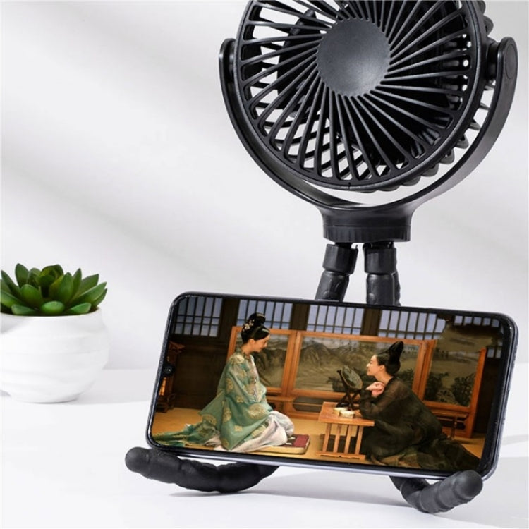 WX1020 Portable Handheld Summer Fan Flexible Octopus Tripod Baby Stroller Desktop Fan(Black) - Electric Fans by PMC Jewellery | Online Shopping South Africa | PMC Jewellery | Buy Now Pay Later Mobicred