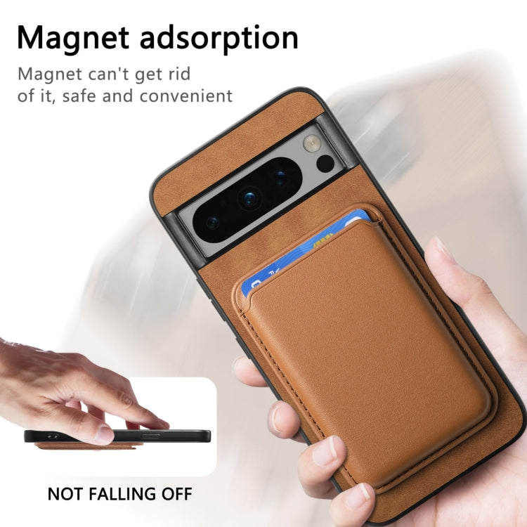 For Google Pixel 9 Pro Retro Magsafe Card Bag PU Back Cover Phone Case(Brown) - Google Cases by PMC Jewellery | Online Shopping South Africa | PMC Jewellery | Buy Now Pay Later Mobicred