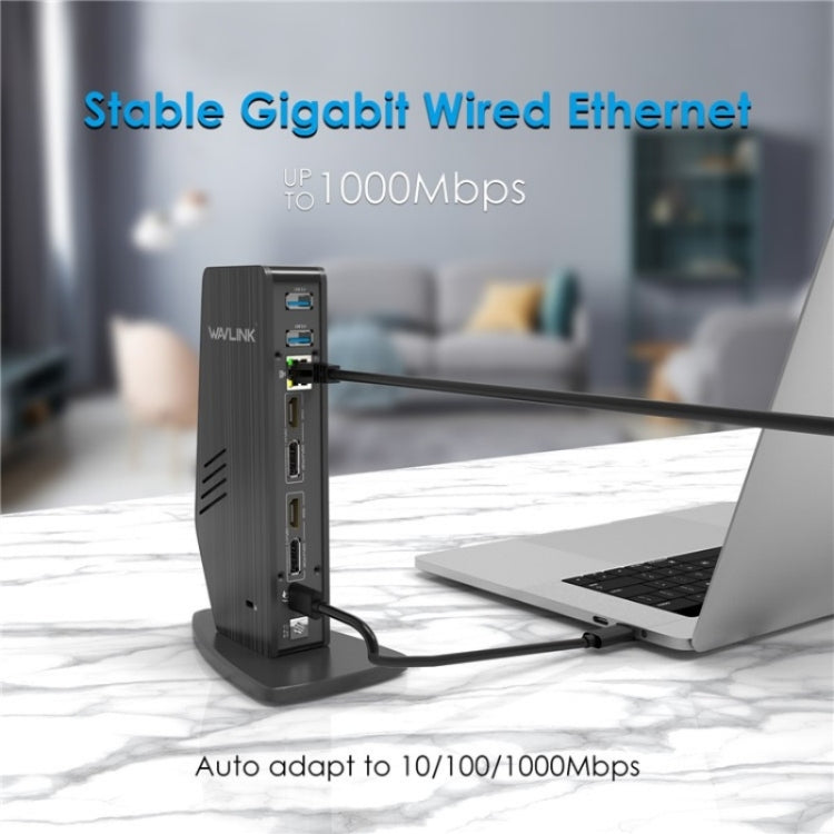 WAVLINK UG69PD5 USB-C HD 60Hz Monitor Adapter Dual 4K Display Docking Station, Plug:UK Plug - free shipping - PMC TechLife - Order now!
