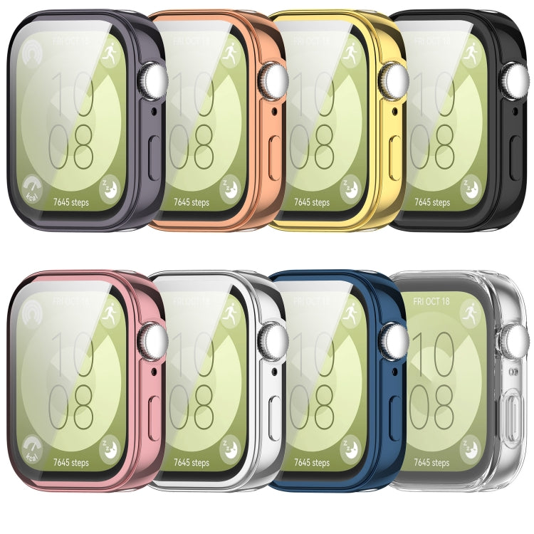 For Huawei Watch Fit 3 Full Coverage TPU Electroplated Watch Protective Case(Sliver) - Watch Cases by PMC TechLife | Online Shopping South Africa | PMC TechLife | Buy Now Pay Later Mobicred