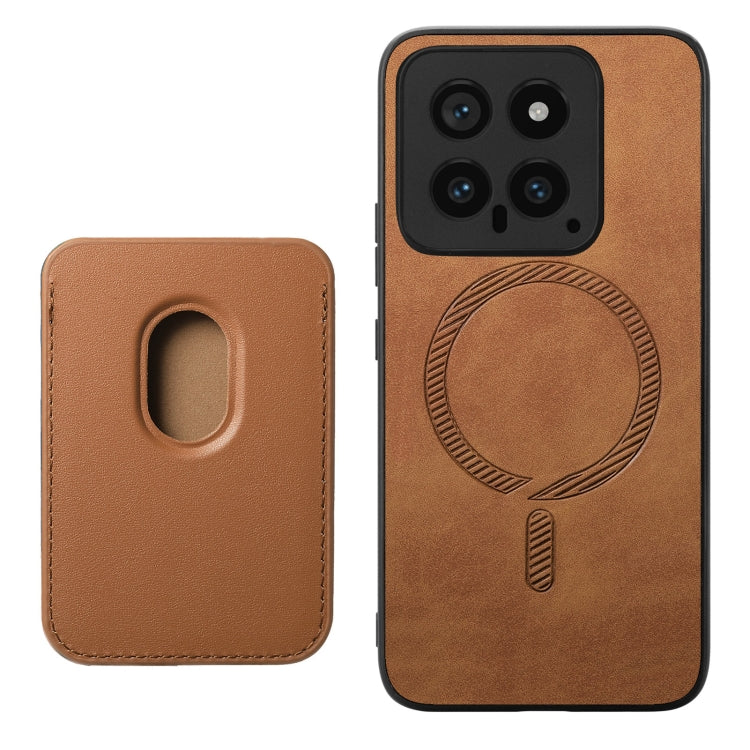 For Xiaomi Redmi K70 / K70 Pro 5G Retro Magsafe Card Bag PU Back Cover Phone Case(Brown) - K70 Pro Cases by PMC Jewellery | Online Shopping South Africa | PMC Jewellery | Buy Now Pay Later Mobicred