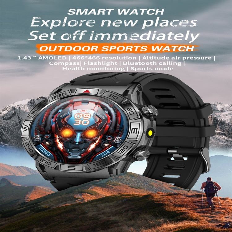 KC80 1.43 inch Color Screen Smart Watch, Support AI Voice Assistant / Bluetooth Call(Black) - Smart Watches by PMC TechLife | Online Shopping South Africa | PMC TechLife | Buy Now Pay Later Mobicred