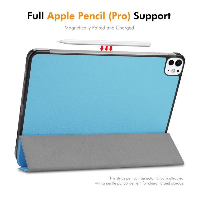 For iPad Pro 13 2024 ENKAY Tri-fold Custer Texture Platic Leather Smart Tablet Case(White) - free shipping - PMC TechLife - Order now!