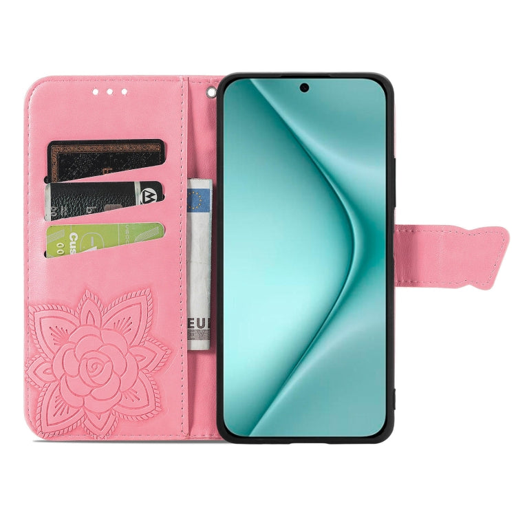 For Huawei Pura 70 Butterfly Love Flower Embossed Leather Phone Case(Pink) - Huawei Cases by PMC Jewellery | Online Shopping South Africa | PMC Jewellery | Buy Now Pay Later Mobicred