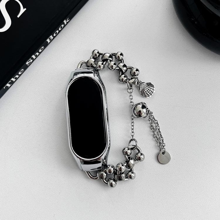 For Xiaomi Mi Band 3 / 4 Beaded Bracelet Metal Watch Band(Silver+Dual Bead) - free shipping - PMC TechLife - Order now!