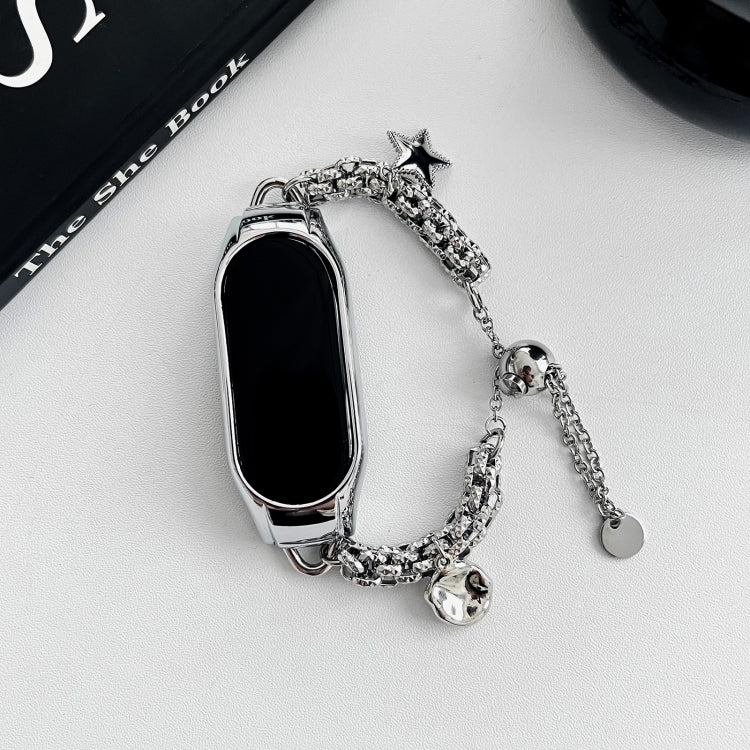 For Xiaomi Mi Band 3 / 4 Beaded Bracelet Metal Watch Band(Silver+Star) - free shipping - PMC TechLife - Order now!