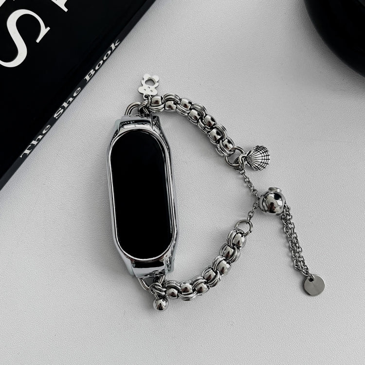 For Xiaomi Mi Band 8 Beaded Bracelet Metal Watch Band(Silver+Single Bead) - free shipping - PMC TechLife - Order now!