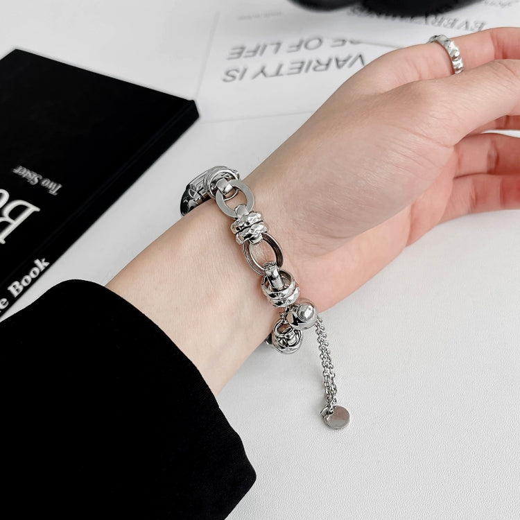 For Xiaomi Mi Band 8 Beaded Bracelet Metal Watch Band(Silver+Dual Ring) - free shipping - PMC TechLife - Order now!