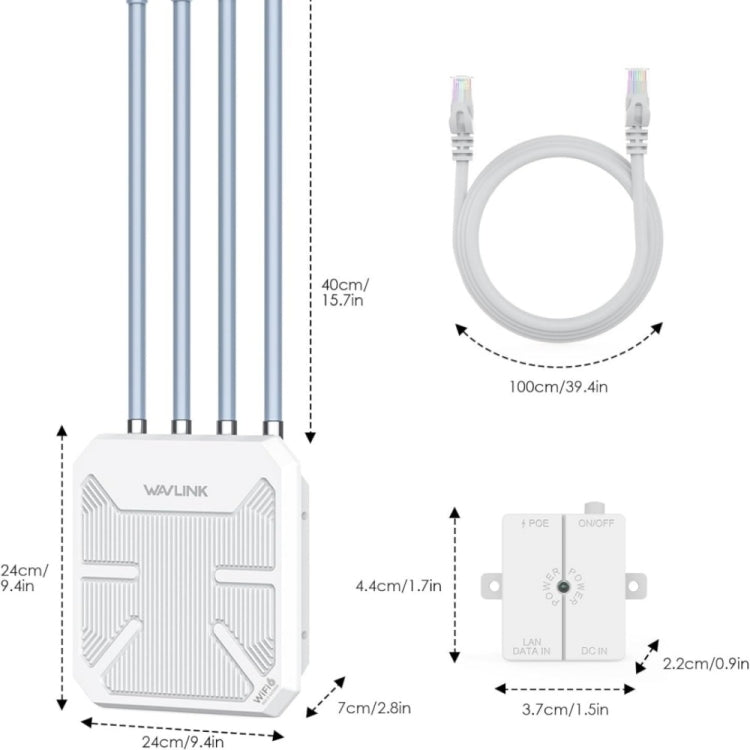 WAVLINK WN573HX3 AX3000 Waterproof Outdoor WiFi Wireless Outdoor Dual Band Router, Plug:EU Plug - Wireless Routers by WAVLINK | Online Shopping South Africa | PMC TechLife | Buy Now Pay Later Mobicred