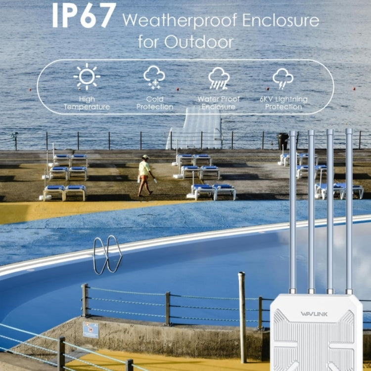 WAVLINK WN573HX3 AX3000 Waterproof Outdoor WiFi Wireless Outdoor Dual Band Router, Plug:AU Plug - free shipping - PMC TechLife - Order now!