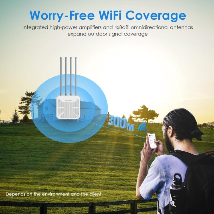 WAVLINK WN573HX3 AX3000 Waterproof Outdoor WiFi Wireless Outdoor Dual Band Router, Plug:AU Plug - free shipping - PMC TechLife - Order now!