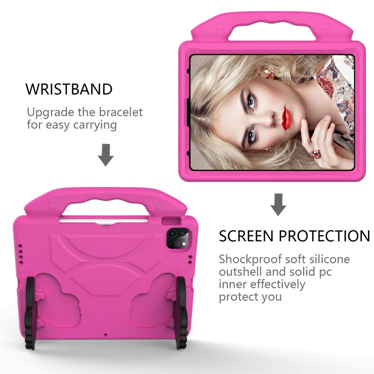 For iPad Pro 13 2024 Children EVA Shockproof Tablet Case with Thumb Bracket(RoseRed) - iPad Pro 13 2024 Cases by PMC Jewellery | Online Shopping South Africa | PMC Jewellery | Buy Now Pay Later Mobicred