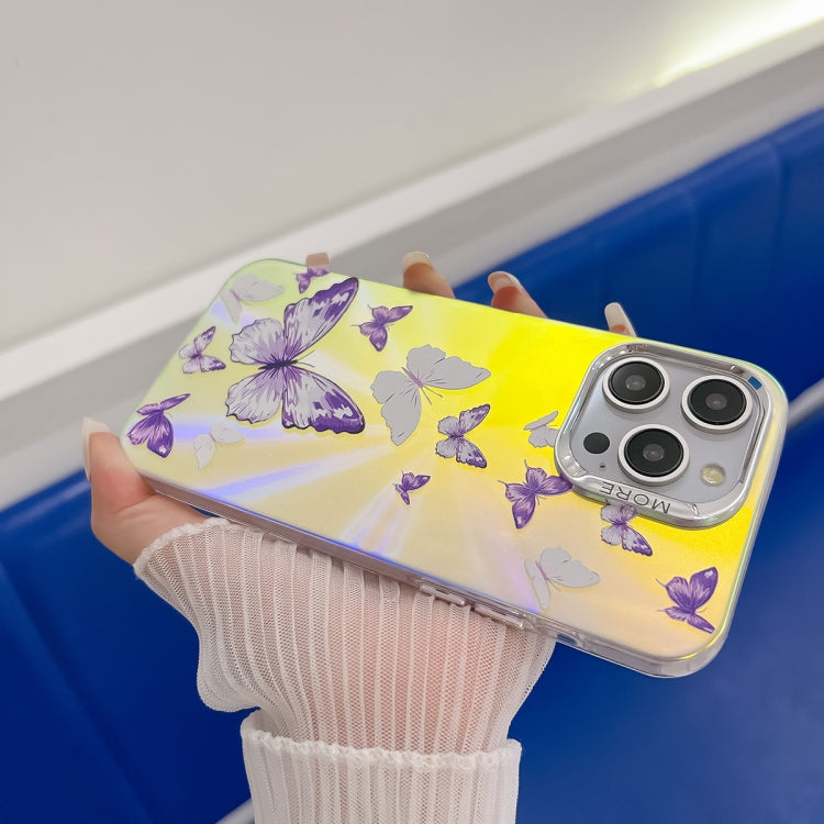 For iPhone 16 Electroplating Laser Butterfly Phone Case(Color Butterflies AB1) - iPhone 16 Cases by PMC TechLife | Online Shopping South Africa | PMC TechLife | Buy Now Pay Later Mobicred