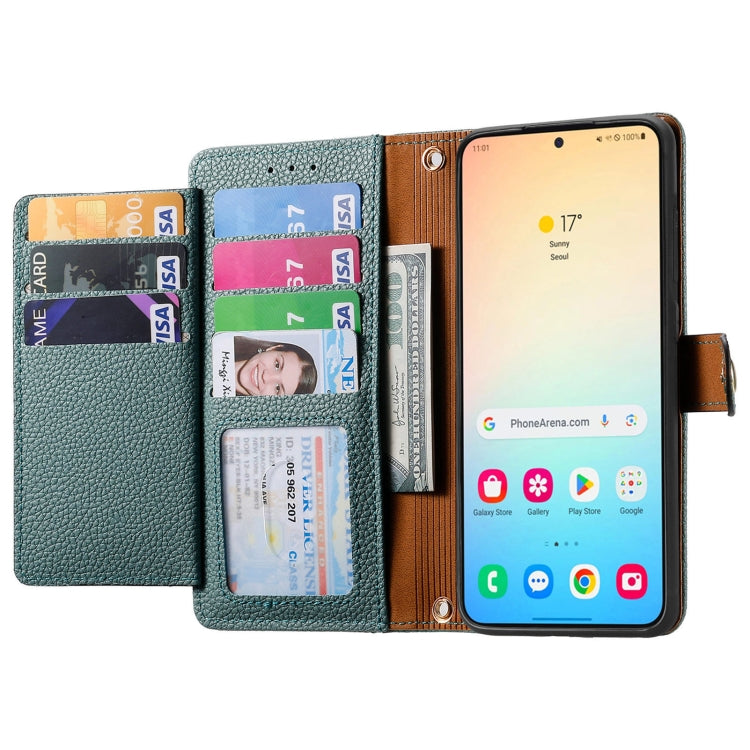 For Samsung Galaxy S25 5G Love Zipper Lanyard Leather Phone Case(Green) - Galaxy S25 5G Cases by PMC TechLife | Online Shopping South Africa | PMC TechLife | Buy Now Pay Later Mobicred