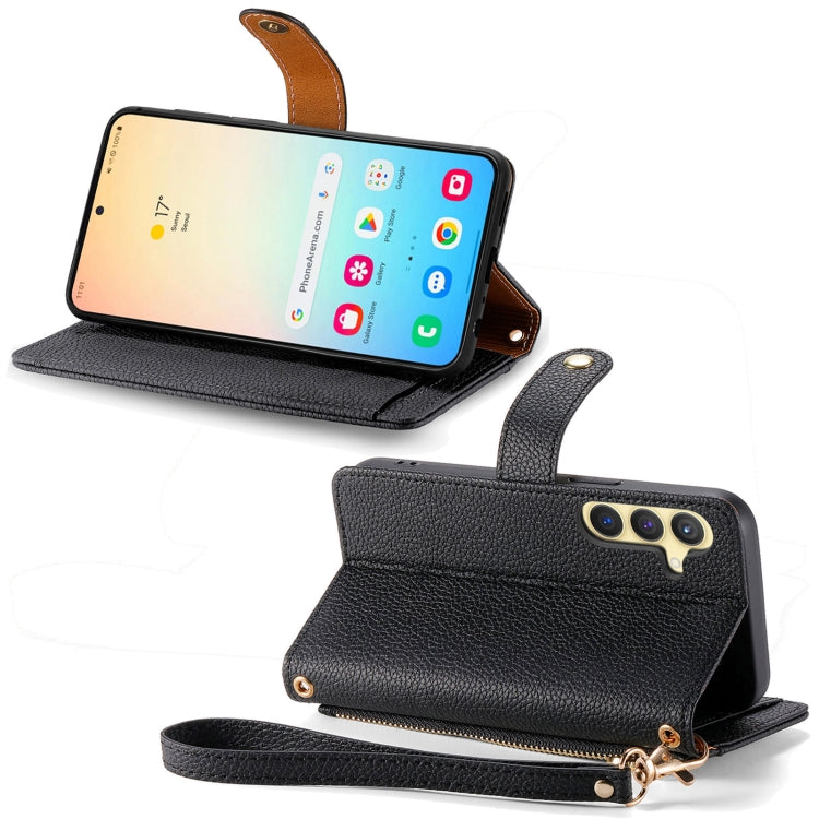 For Samsung Galaxy S25+ 5G Love Zipper Lanyard Leather Phone Case(Black) - Galaxy S25+ 5G Cases by PMC TechLife | Online Shopping South Africa | PMC TechLife | Buy Now Pay Later Mobicred