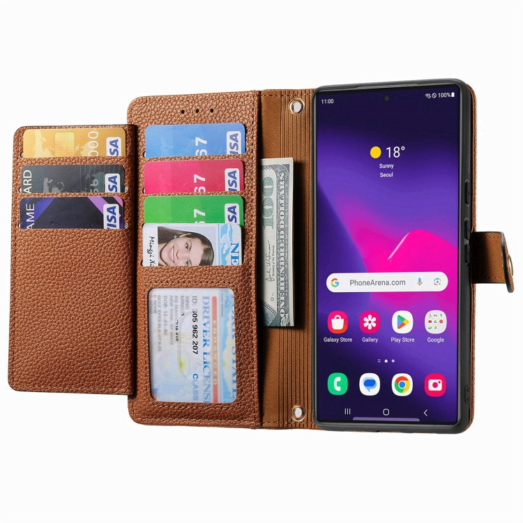 For Samsung Galaxy S25 Ultra 5G Love Zipper Lanyard Leather Phone Case(Brown) - Galaxy S25 Ultra 5G Cases by PMC TechLife | Online Shopping South Africa | PMC TechLife | Buy Now Pay Later Mobicred