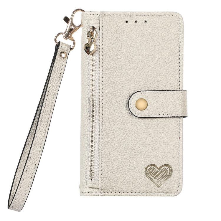 For Samsung Galaxy S25 Ultra 5G Love Zipper Lanyard Leather Phone Case(Gray) - Galaxy S25 Ultra 5G Cases by PMC TechLife | Online Shopping South Africa | PMC TechLife | Buy Now Pay Later Mobicred