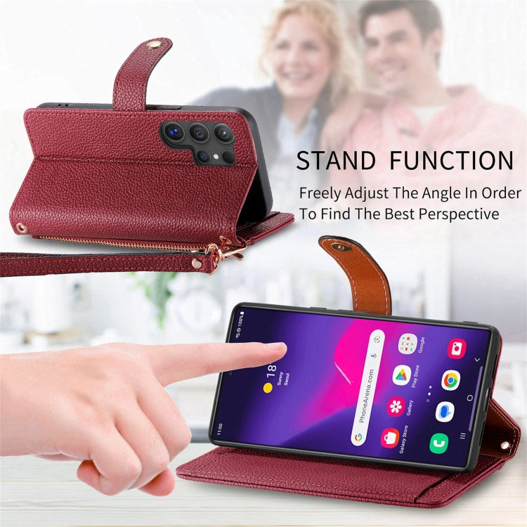 For Samsung Galaxy S25 Ultra 5G Love Zipper Lanyard Leather Phone Case(Red) - Galaxy S25 Ultra 5G Cases by PMC TechLife | Online Shopping South Africa | PMC TechLife | Buy Now Pay Later Mobicred