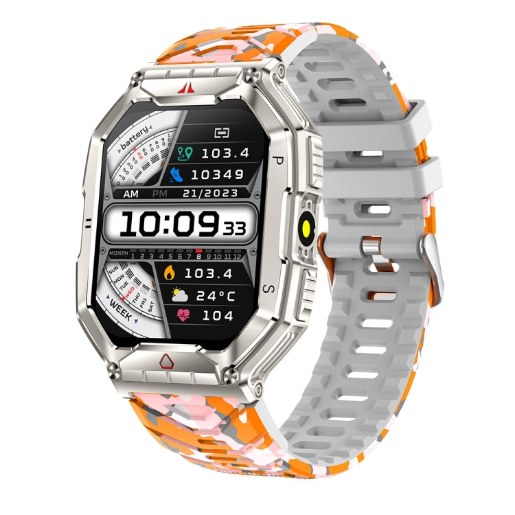 KR82 2.1 inch Color Screen Smart Watch, Support Bluetooth Call / Health Monitoring(Camouflage Orange) - Smart Wristbands by PMC TechLife | Online Shopping South Africa | PMC TechLife | Buy Now Pay Later Mobicred
