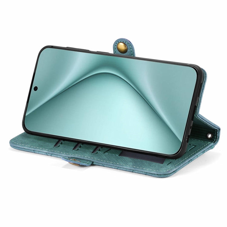 For Huawei Pura 70 Geometric Zipper Wallet Side Buckle Leather Phone Case(Green) - Huawei Cases by PMC Jewellery | Online Shopping South Africa | PMC Jewellery | Buy Now Pay Later Mobicred