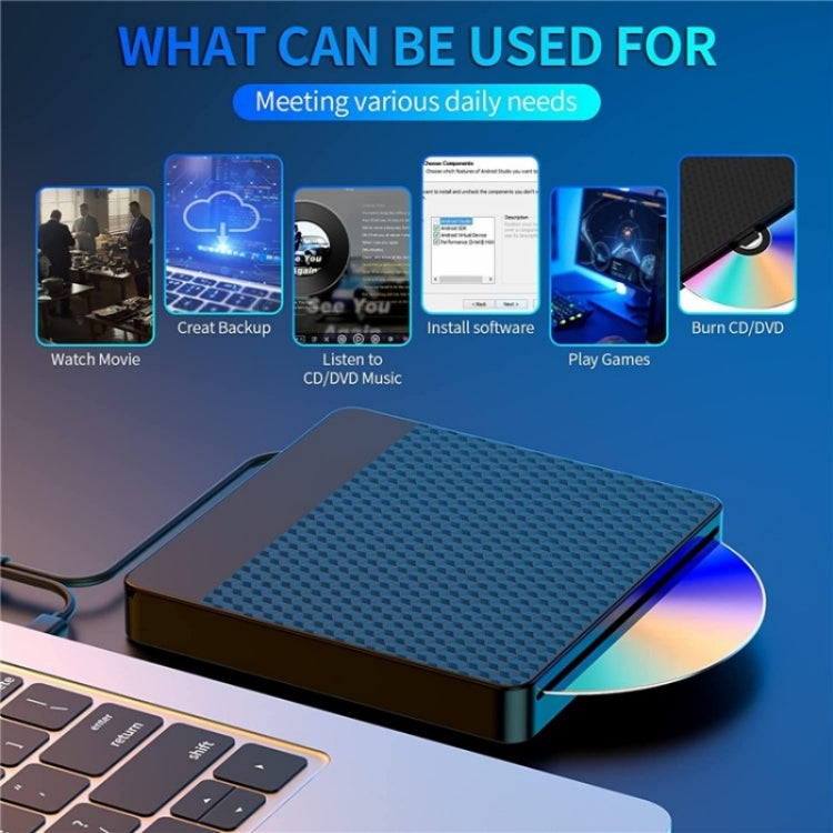 X001 USB 3.0+Type-C Disc Player External Optical Drive CD / DVD Burner Reader - Rewritable Drive by PMC Jewellery | Online Shopping South Africa | PMC Jewellery | Buy Now Pay Later Mobicred