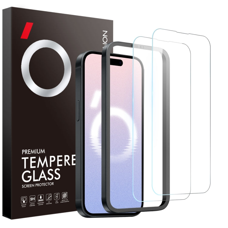 For iPhone 16 Plus NORTHJO 2pcs A++ Screen Protector Tempered Glass Film with Installation Frame - iPhone 16 Plus Tempered Glass by NORTHJO | Online Shopping South Africa | PMC Jewellery | Buy Now Pay Later Mobicred