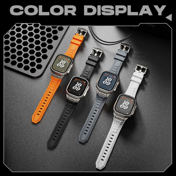For Apple Watch SE 2023 44mm Metal Connector Silicone Watch Band(Black+Titanium Color Buckle) - free shipping - PMC TechLife - Order now!