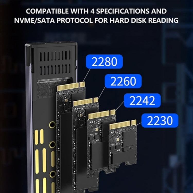 S186 Aluminum Alloy NVME M.2 External Hard Drive Enclosure USB3.1 10Gbps SATA SSD Case - free shipping - PMC TechLife - Order now!
