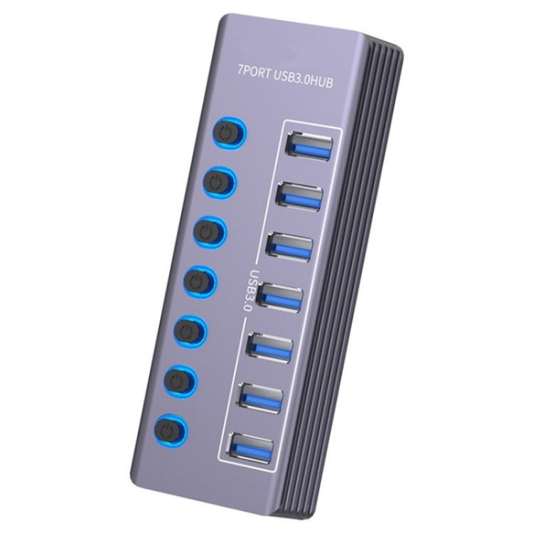 U307 Aluminum Alloy 7-Ports Splitter 5Gbps High Speed USB 3.0 Hub with Independent Switch - USB 3.0 HUB by PMC Jewellery | Online Shopping South Africa | PMC Jewellery | Buy Now Pay Later Mobicred