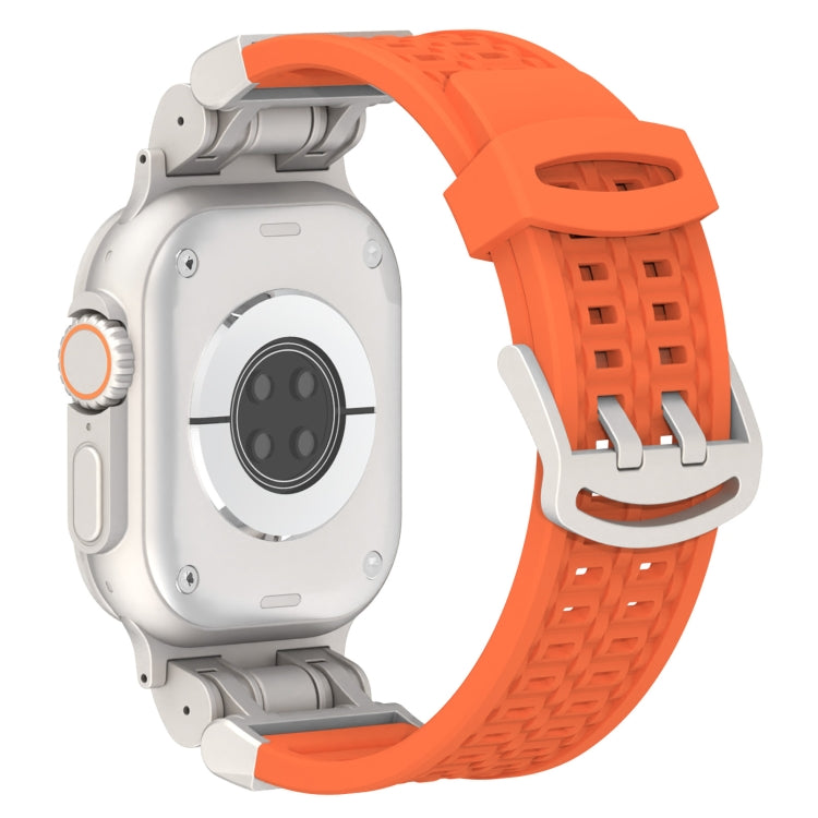 For Apple Watch SE 2023 44mm Mecha Two Claw Silicone Watch Band(Orange) - free shipping - PMC TechLife - Order now!