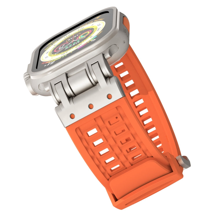 For Apple Watch SE 2023 44mm Mecha Two Claw Silicone Watch Band(Orange) - free shipping - PMC TechLife - Order now!